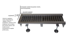 Odpływ liniowy na zamówienie S200, L=4 m, KSD_110V1, K25_2